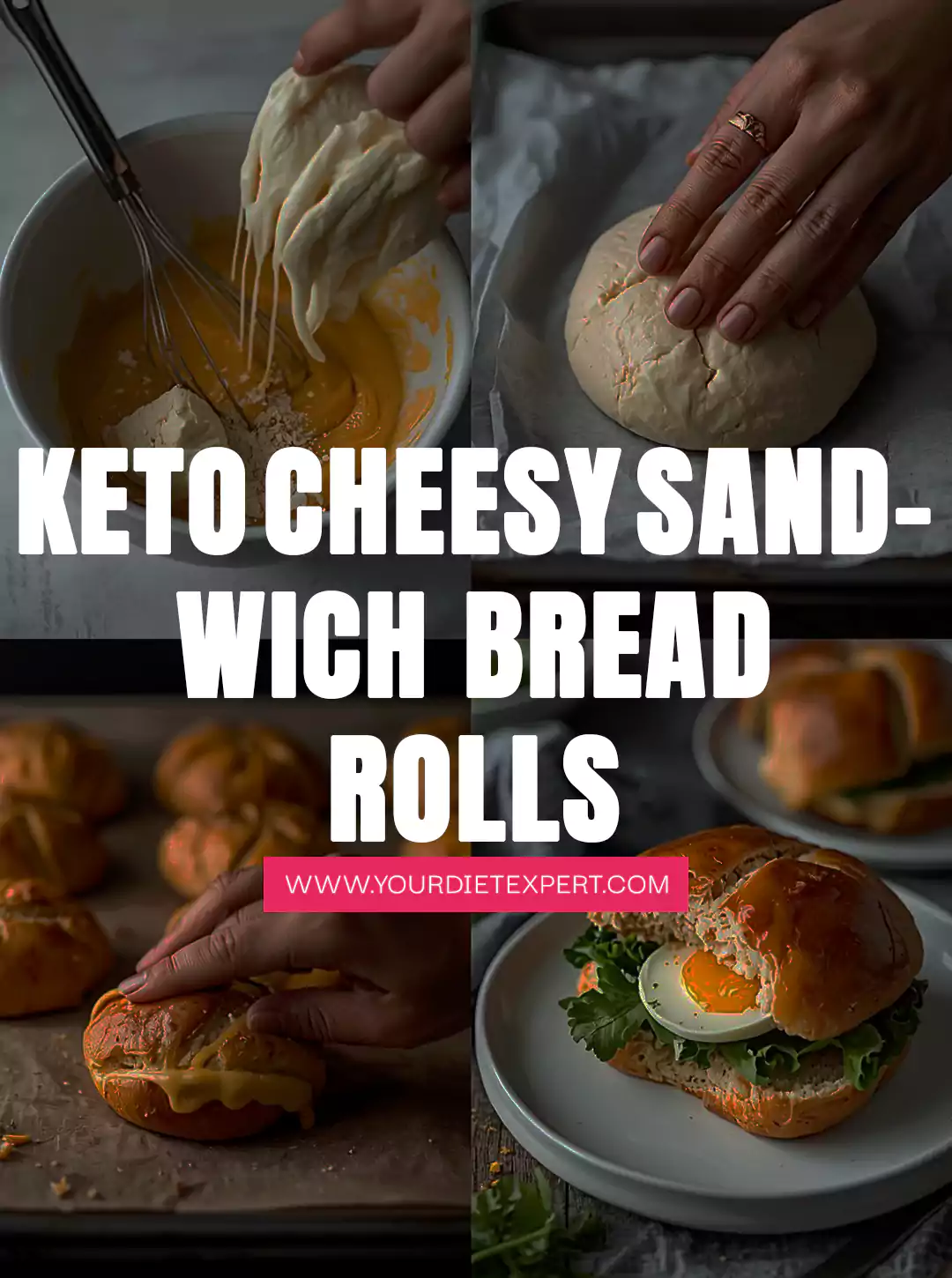 Keto Cheesy Sandwich Bread Rolls