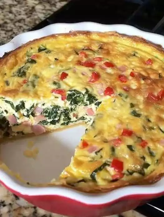 Keto Crustless Ham & Cheese Quiche