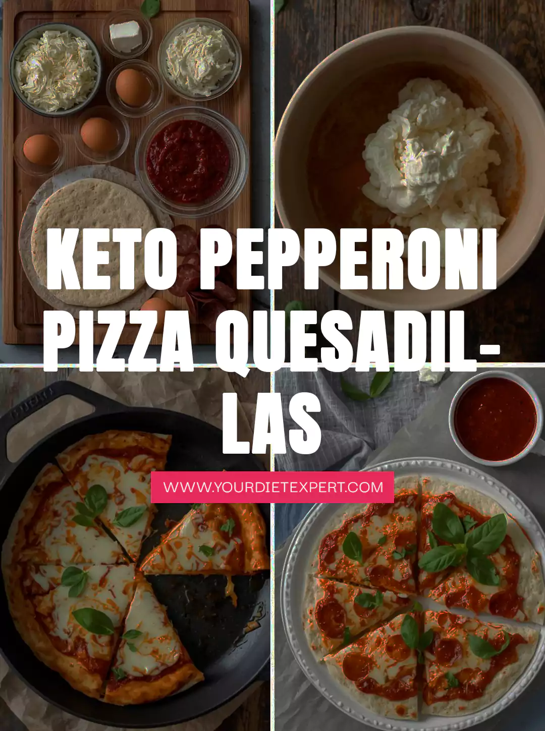 Keto Pepperoni Pizza Quesadillas