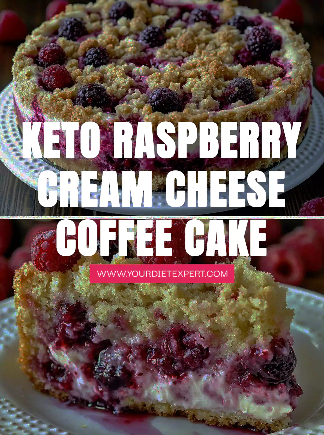 Keto Raspberry Cream Cheese Coffee Cake