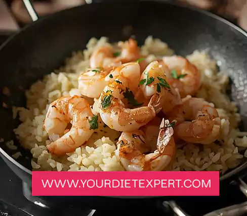 Keto Shrimp Scampi over Cauliflower Rice