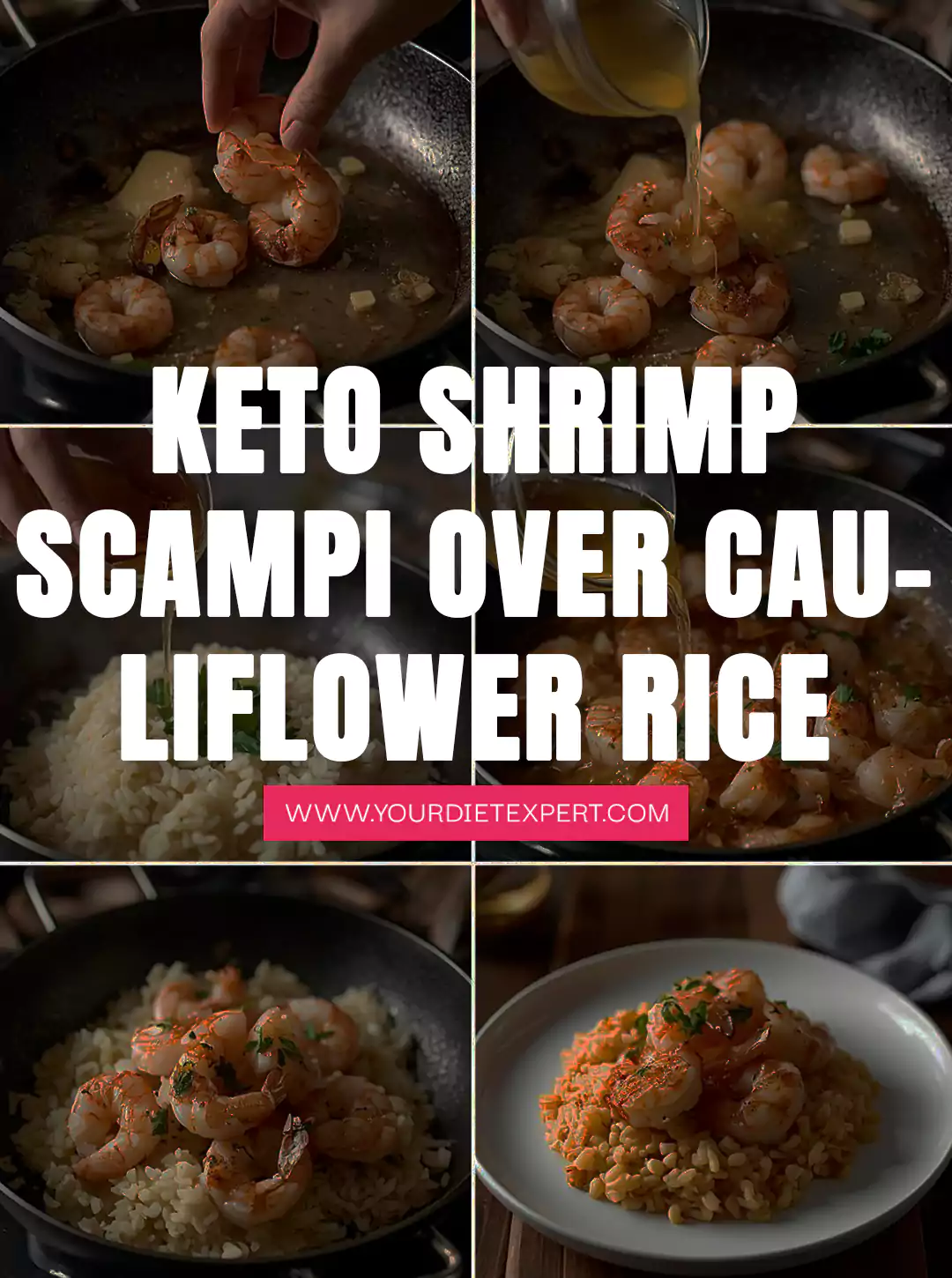 Keto Shrimp Scampi over Cauliflower Rice