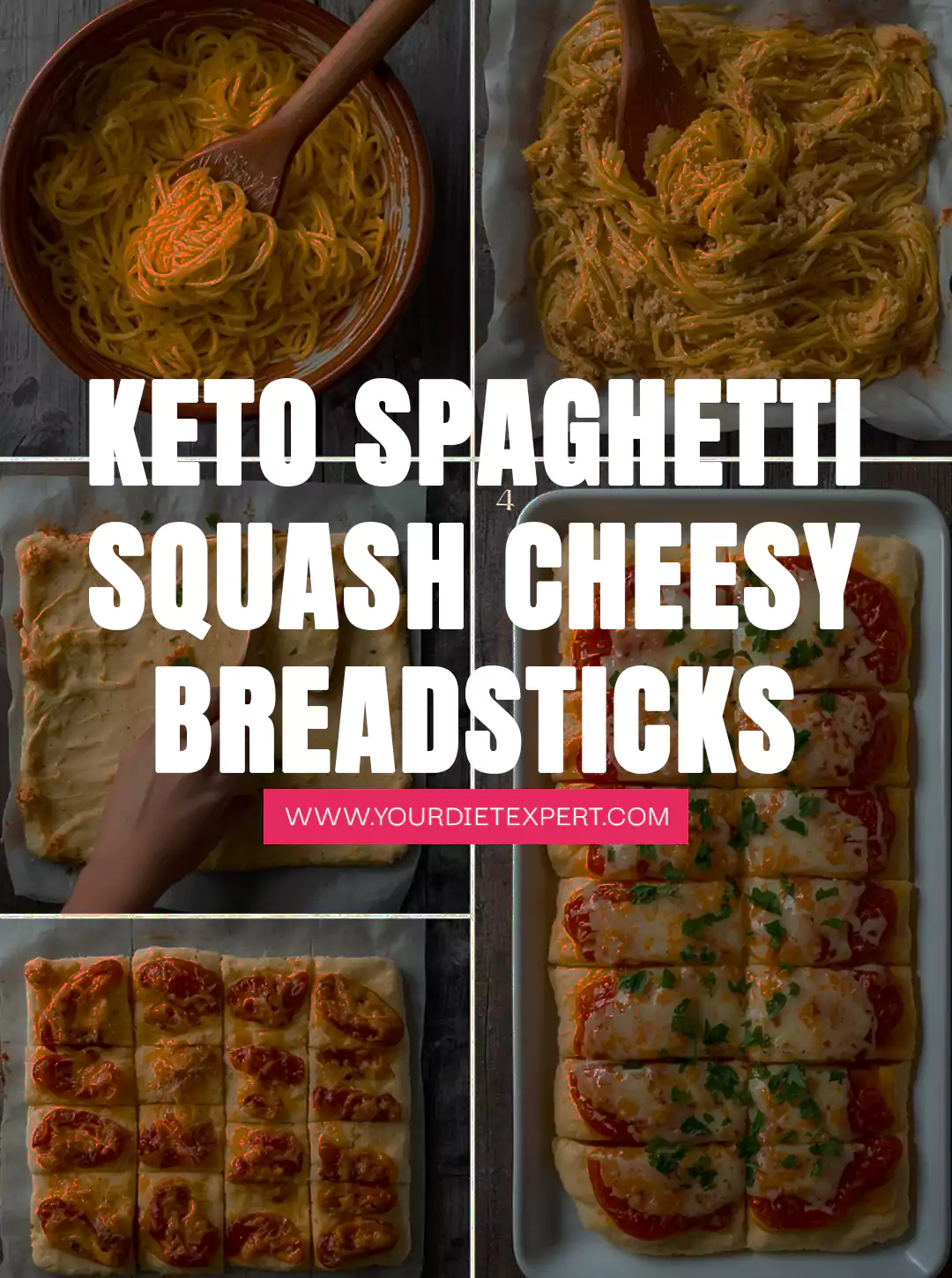 Keto Spaghetti Squash Cheesy Breadsticks
