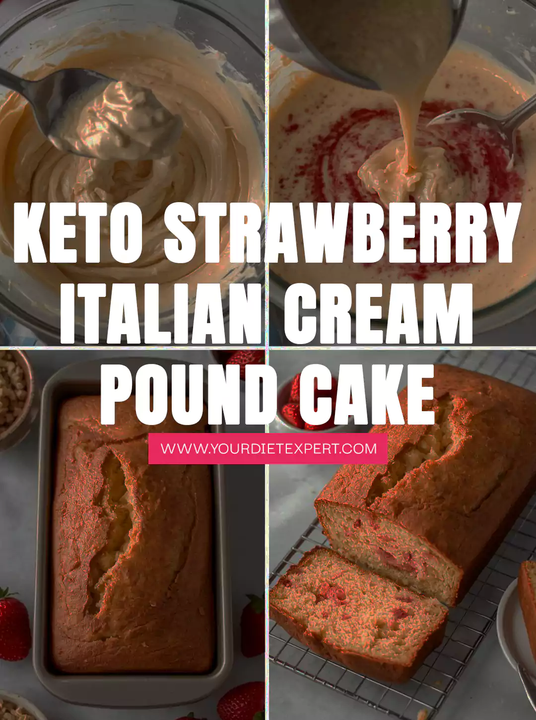 Keto Strawberry Italian Cream Pound Cake