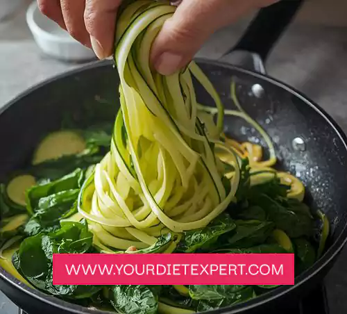 Keto Zucchini Noodles & Spinach