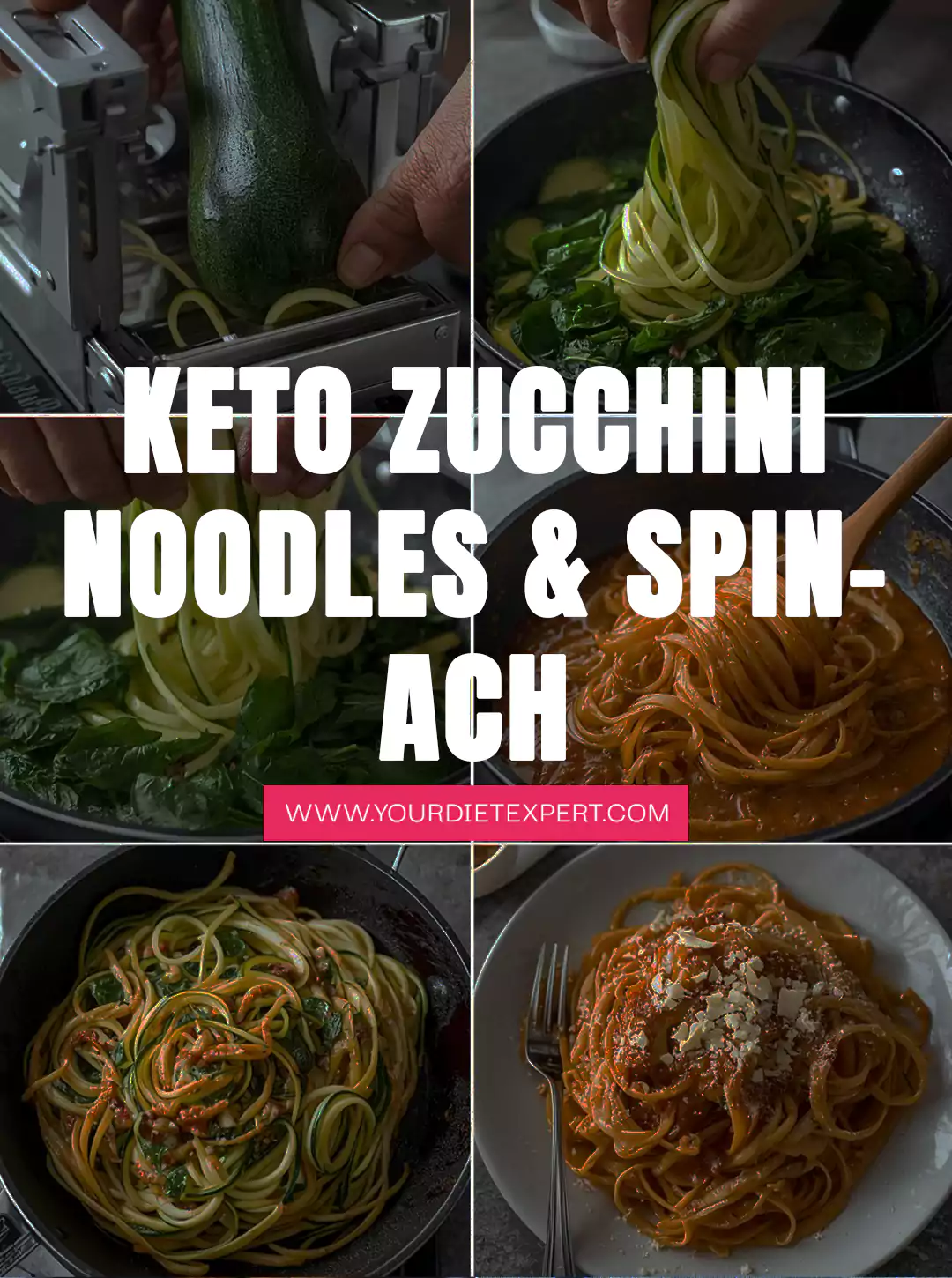 Keto Zucchini Noodles & Spinach