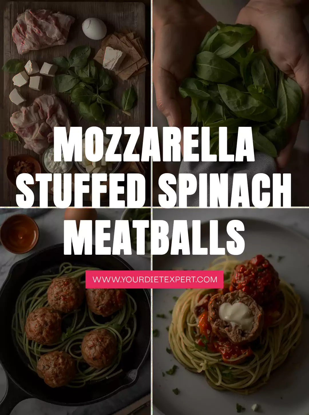 Mozzarella Stuffed Spinach Meatballs