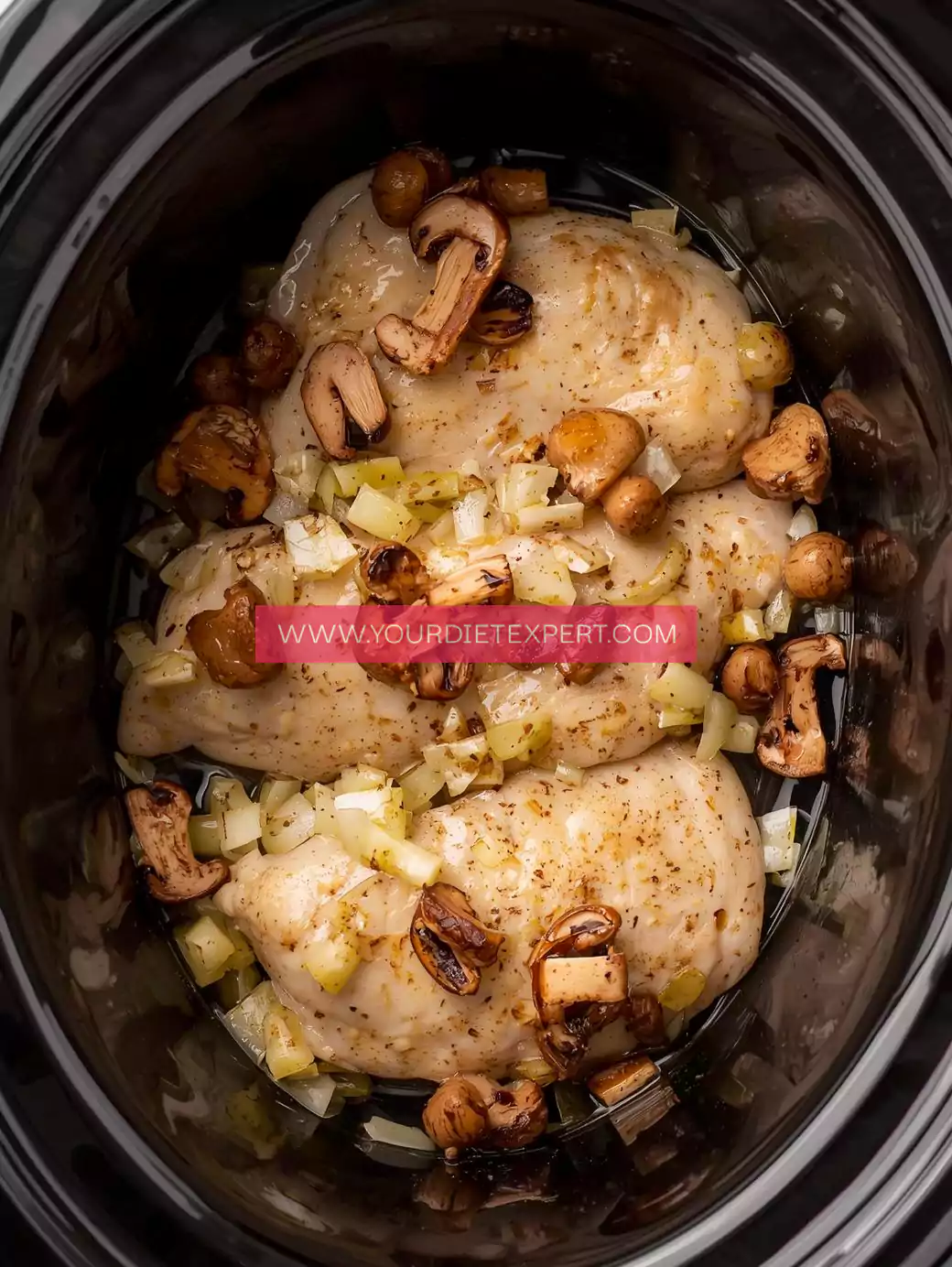 High-Protein Slow Cooker Chicken with Creamy Mushroom Swiss Sauce 2