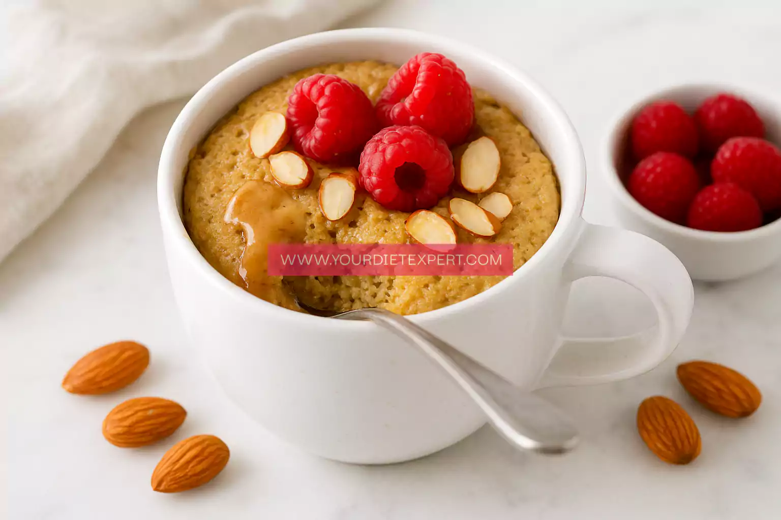 2-Minute High-Protein Almond Cottage Cheese Mug Cake (Healthy Dessert for Weight Loss!)