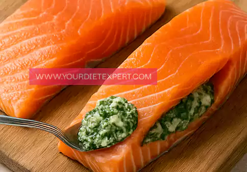 High-Protein Blackened Salmon Stuffed with Spinach & Parmesan 3
