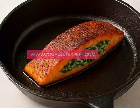 High-Protein Blackened Salmon Stuffed with Spinach & Parmesan 5
