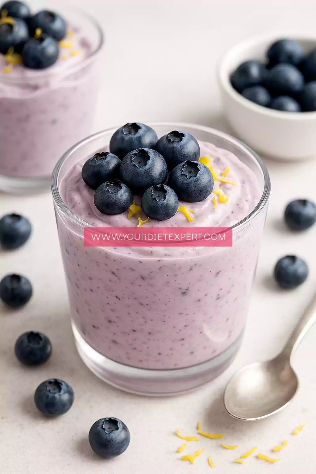 High-Protein Blueberry Cheesecake Mousse – Creamy, Light & 30g Protein!