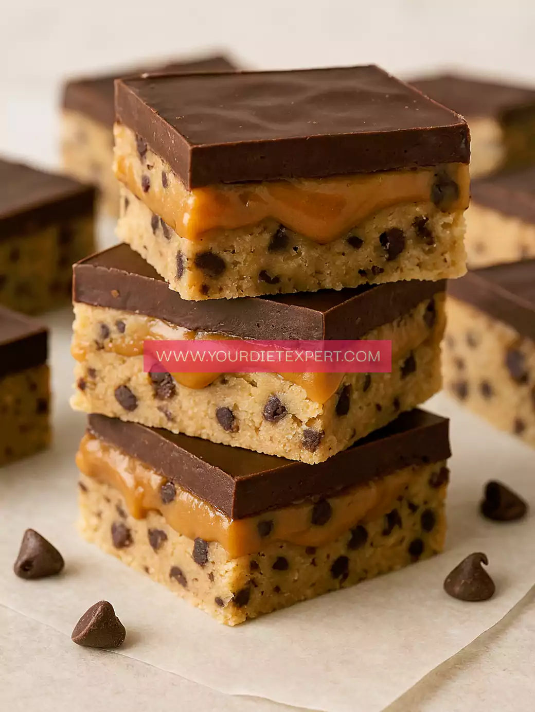 High-Protein Caramel Cookie Dough Bars – Low-Carb, No-Bake & Guilt-Free