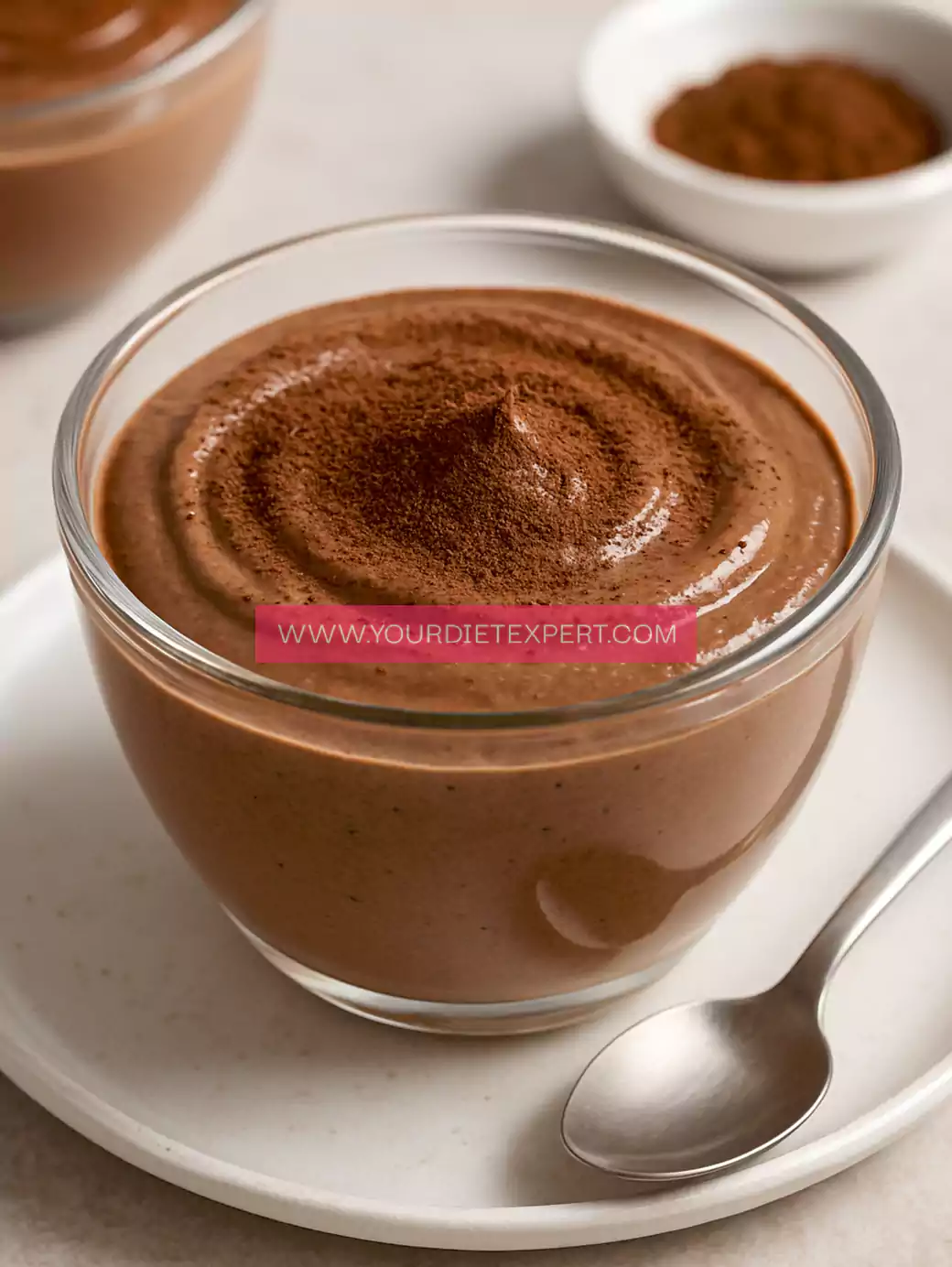 High-Protein Chocolate Dust Yogurt Pudding (Healthy 15g Protein Dessert for Weight Loss)