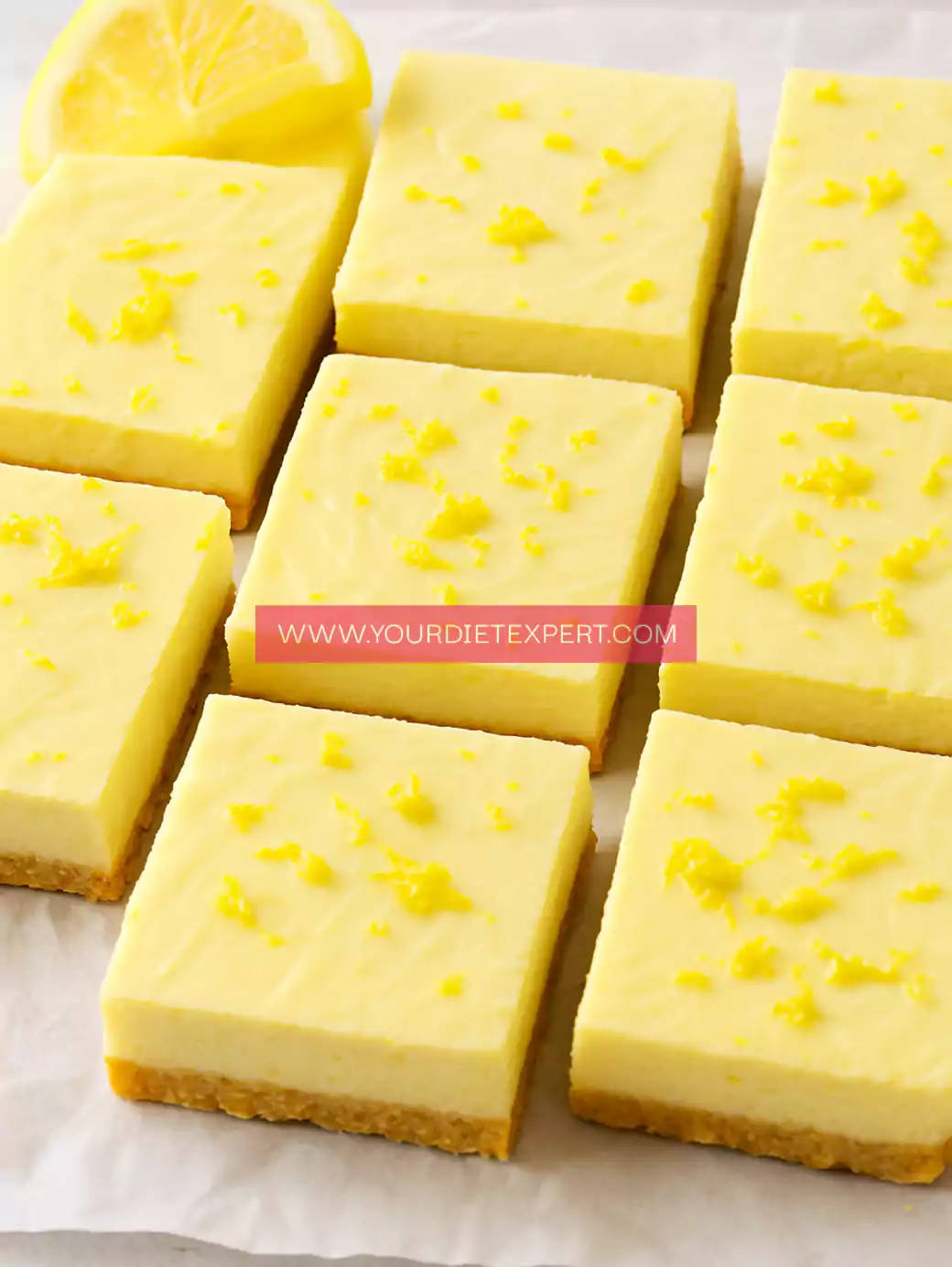 High-Protein Lemon Cheesecake Bars (Light, Creamy & Weight-Loss Friendly)