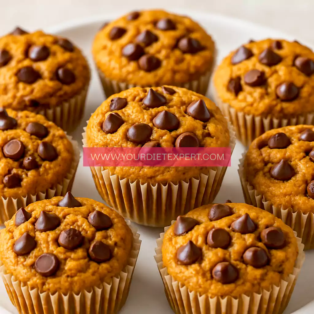 High-Protein Pumpkin Chocolate Chip Muffins (Healthy, Moist & 20g Protein!)