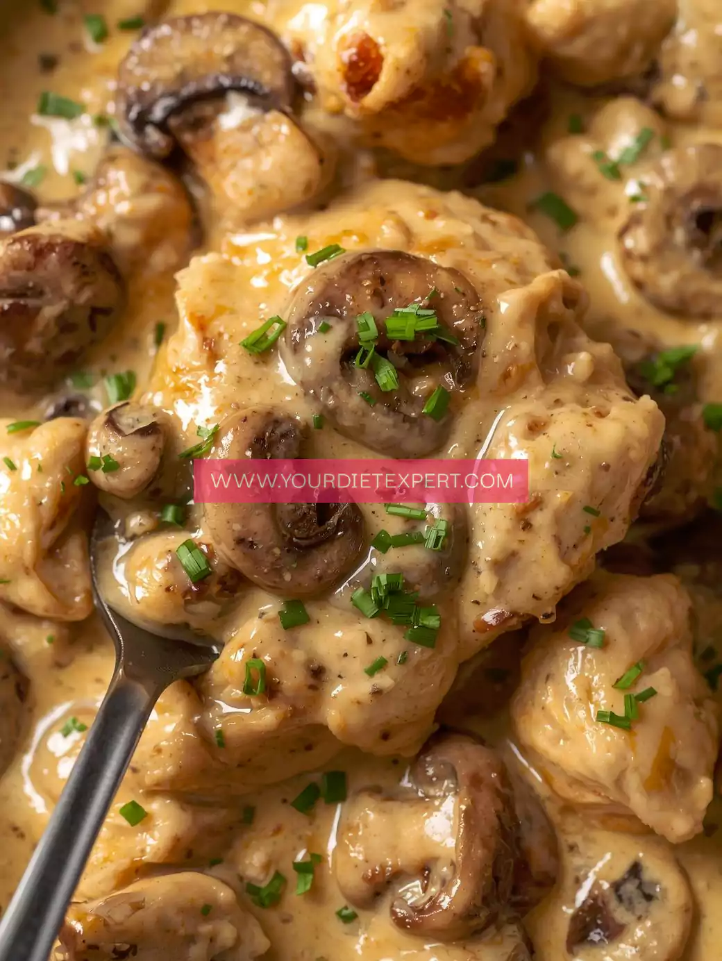 High-Protein Slow Cooker Chicken with Creamy Mushroom Swiss Sauce – Easy, Healthy & Comforting Dinner