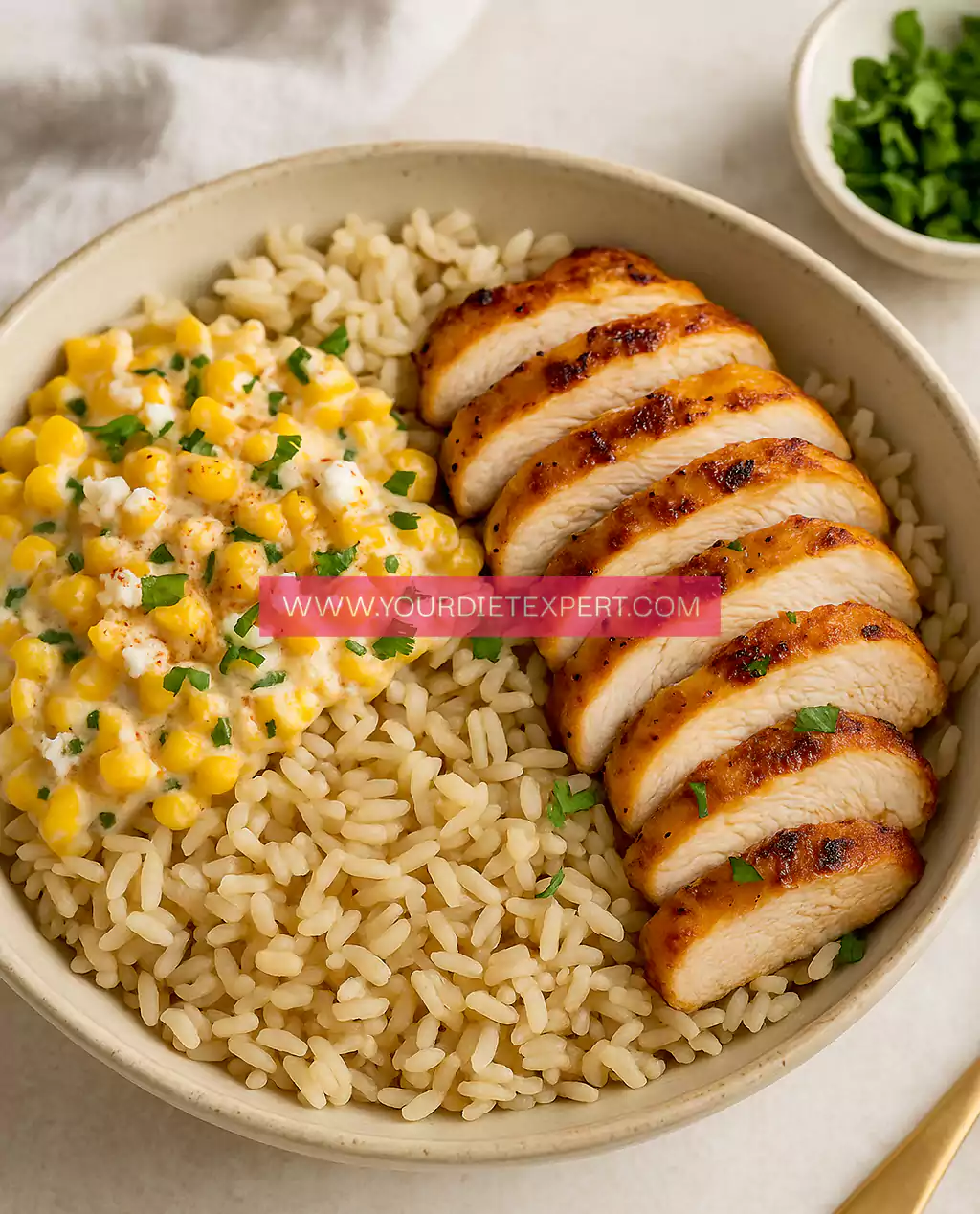 High-Protein Street Corn Chicken Rice Bowl – Easy, Flavorful & Meal Prep Friendly