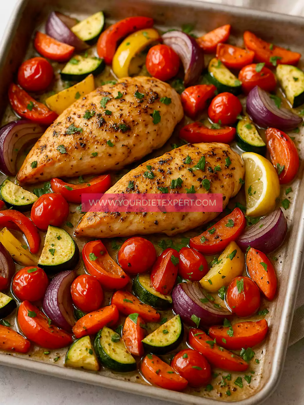 Mediterranean Chicken Sheet Pan Dinner