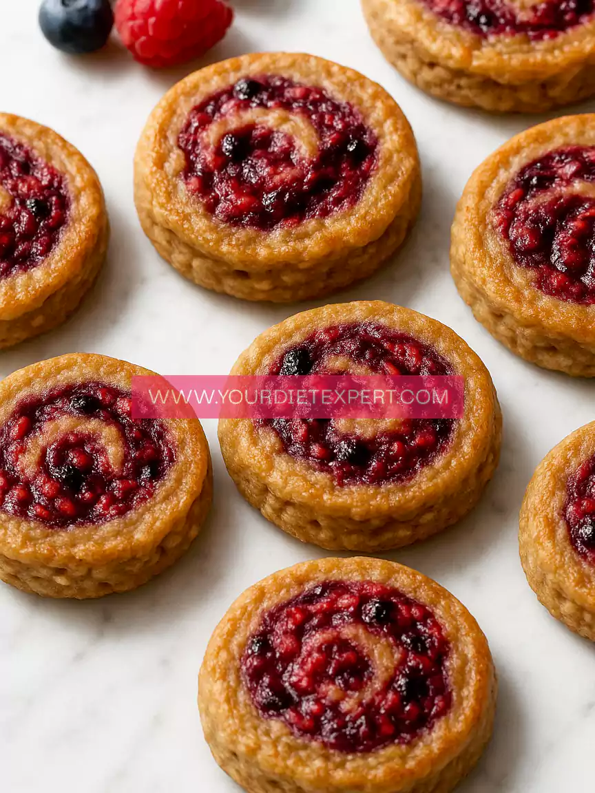 Oat Pancake Bites with Mashed Berry Swirl