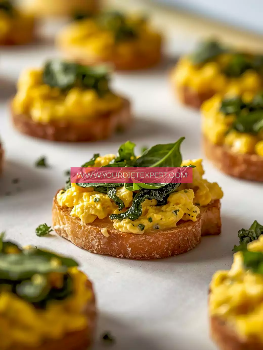 Scrambled Egg & Spinach Toast Bites