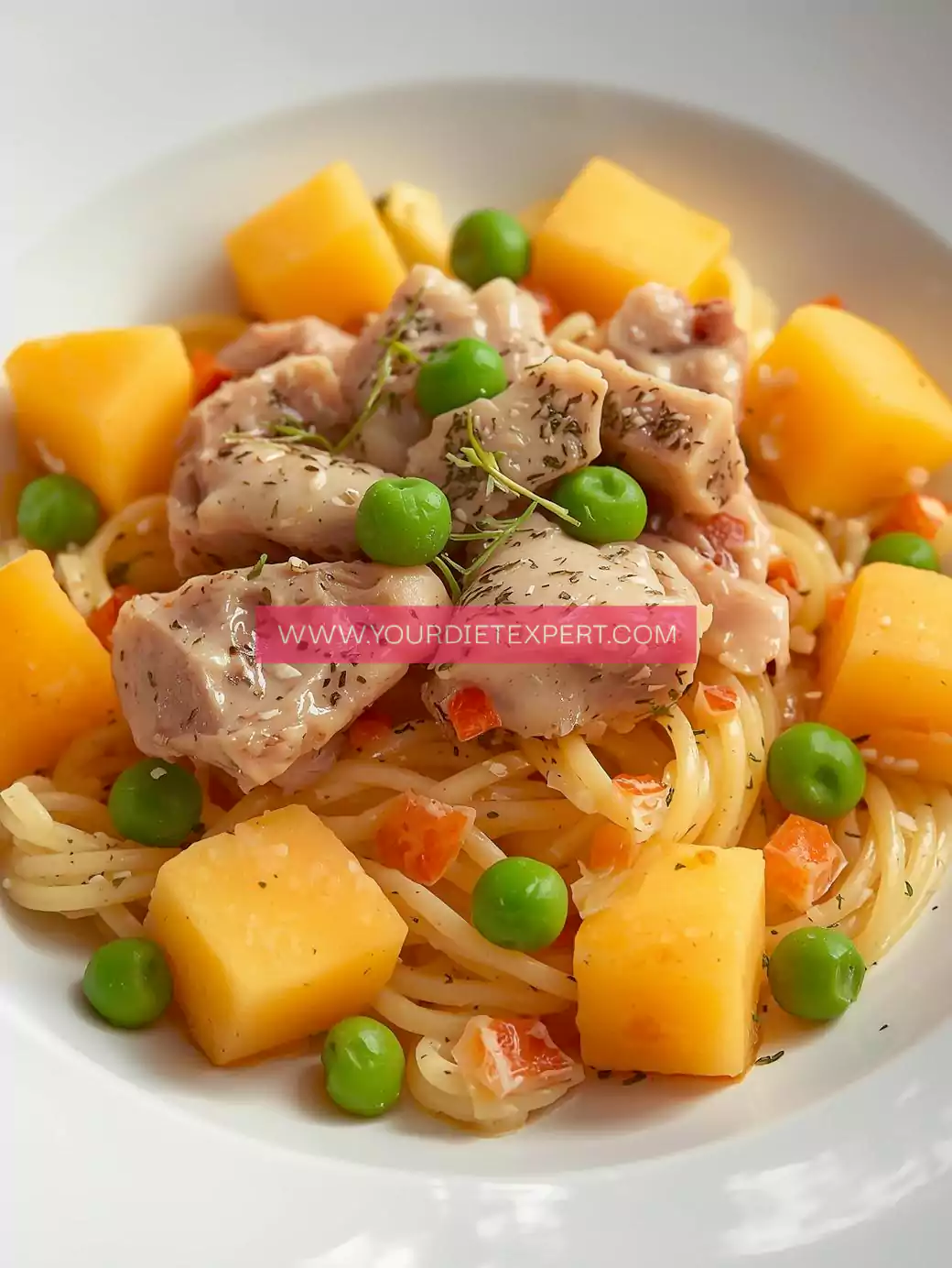 Tuna Pasta with Peas & Cantaloupe