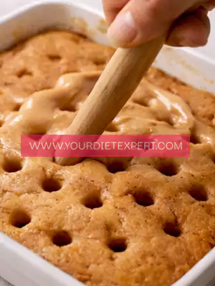 Keto Peanut Butter Poke Cake 5