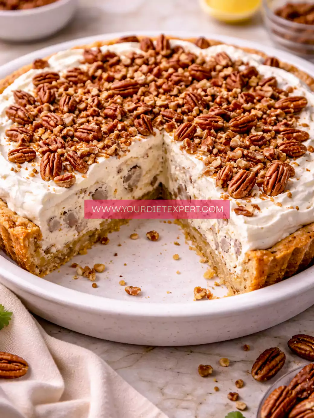 Keto Pecan Cream Pie (Creamy, Sugar-Free & Low-Carb Dessert)