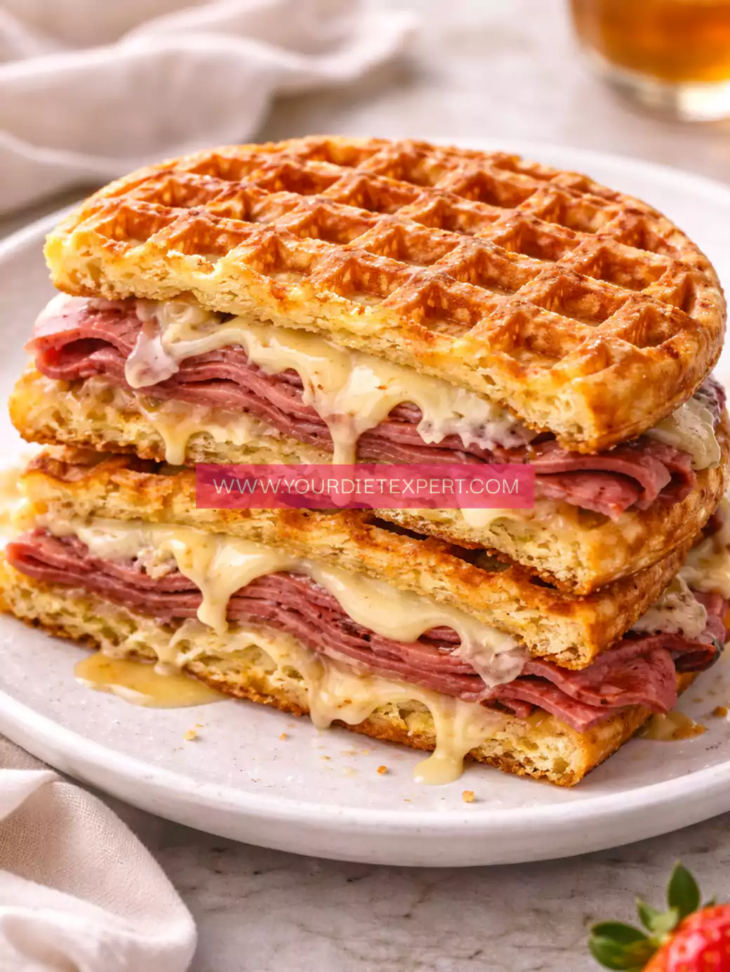 Keto Reuben Chaffles (Crispy, Cheesy & Low-Carb Sandwich Style)