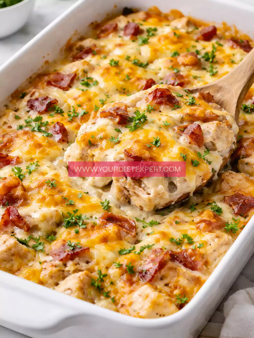 Easy Keto Chicken Bacon Ranch Casserole (Creamy, Low-Carb Comfort Meal)