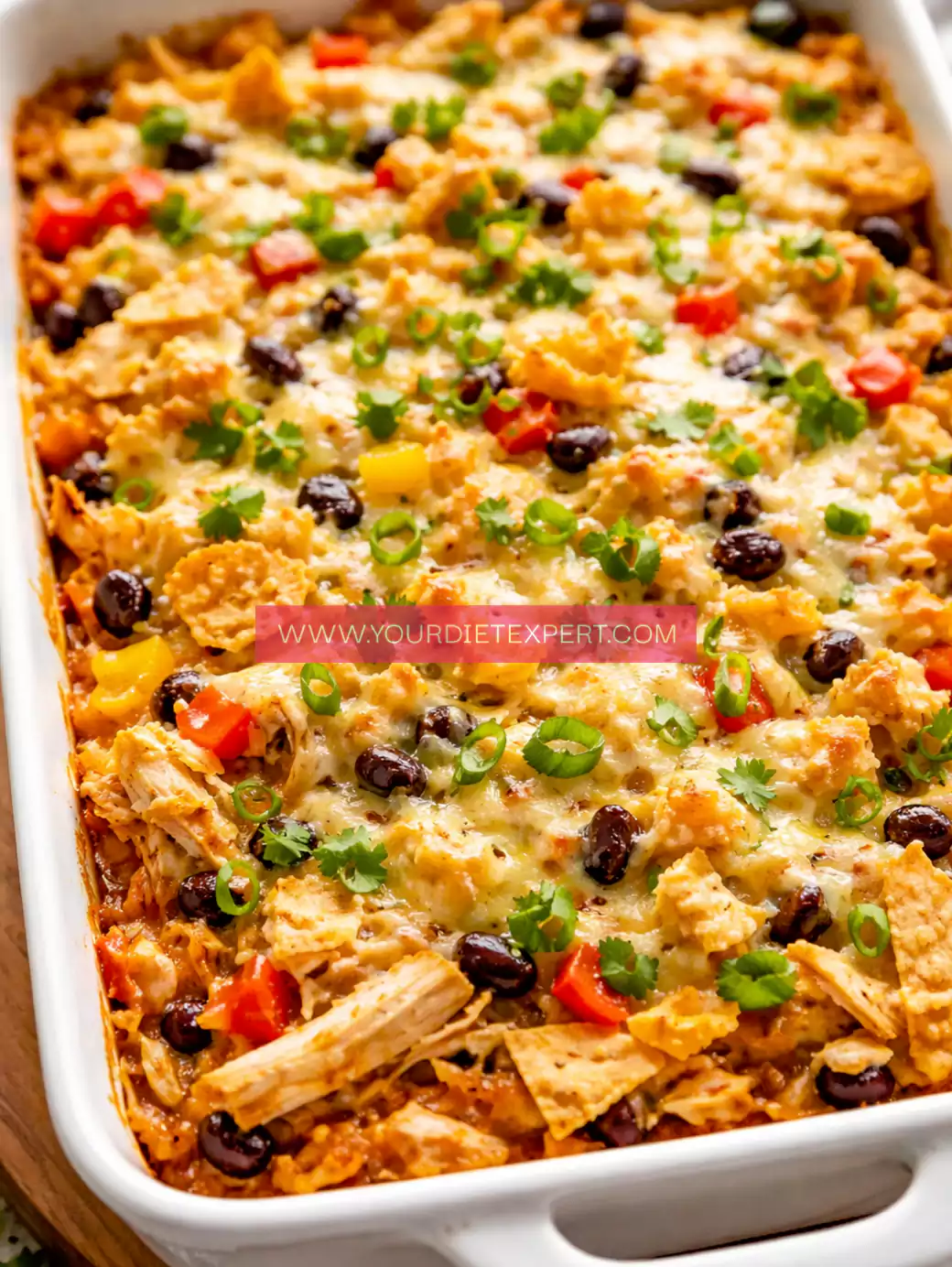 High-Protein Cheesy Chicken Nacho Casserole (Healthy, Loaded & Easy)