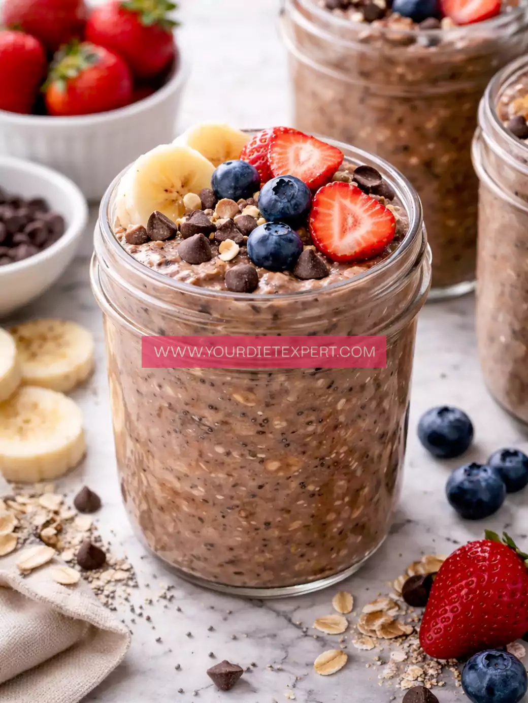 High-Protein Chocolate Overnight Oats (Creamy, Healthy & Meal-Prep Friendly)