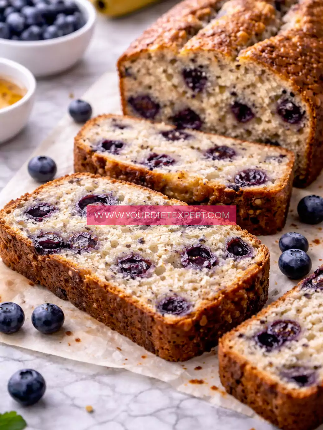 High-Protein Cottage Cheese Banana Bread with Blueberries (Moist & Healthy)