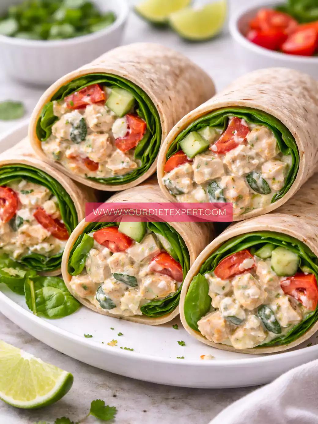 High-Protein Creamy Chicken Wraps