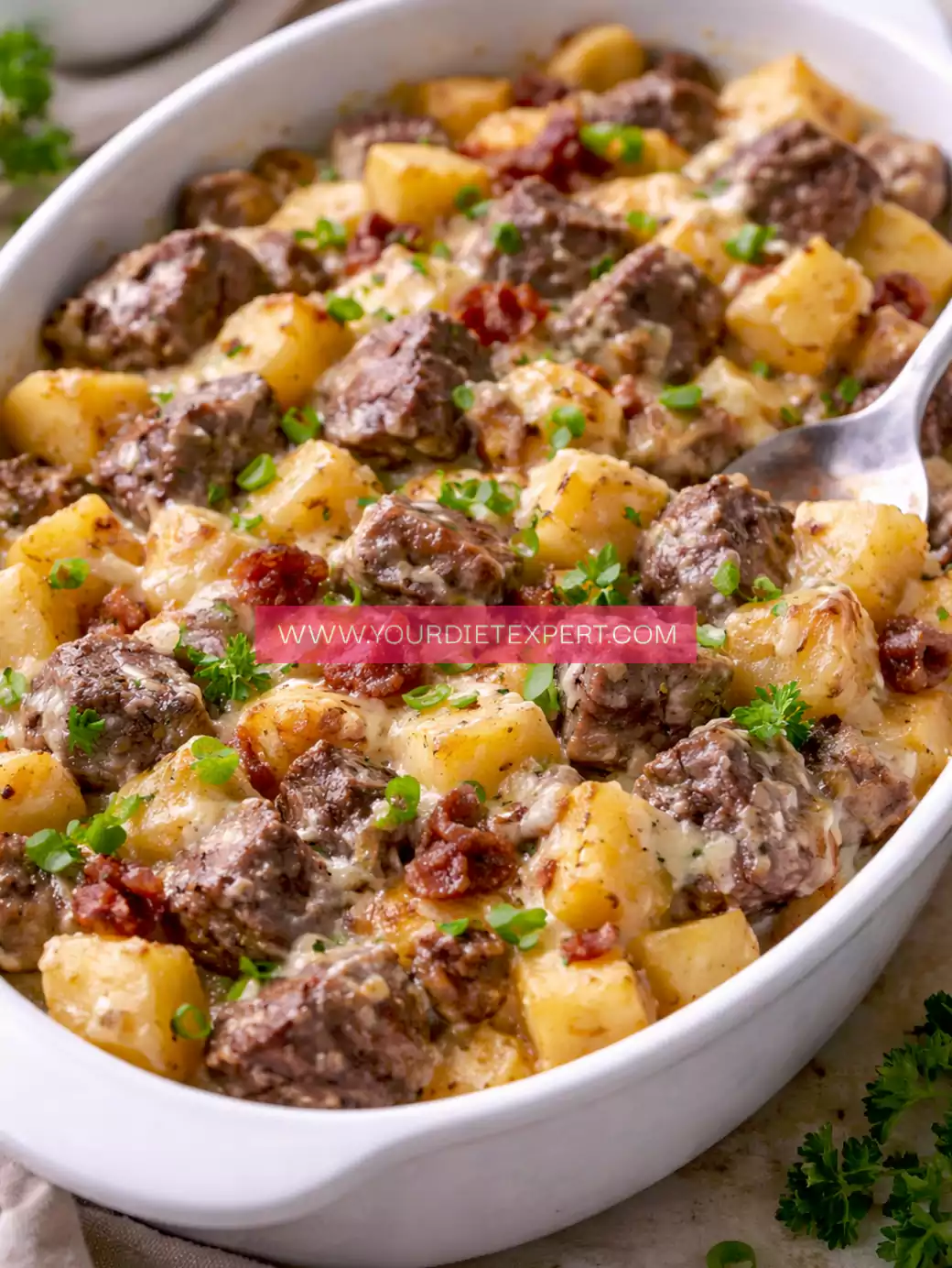 High-Protein Crockpot Steak & Potato Bake (Loaded, Hearty & Easy)