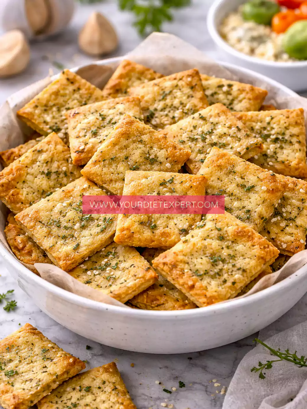 High-Protein Garlic Parmesan Crispy Crackers (Crunchy & Addictive)