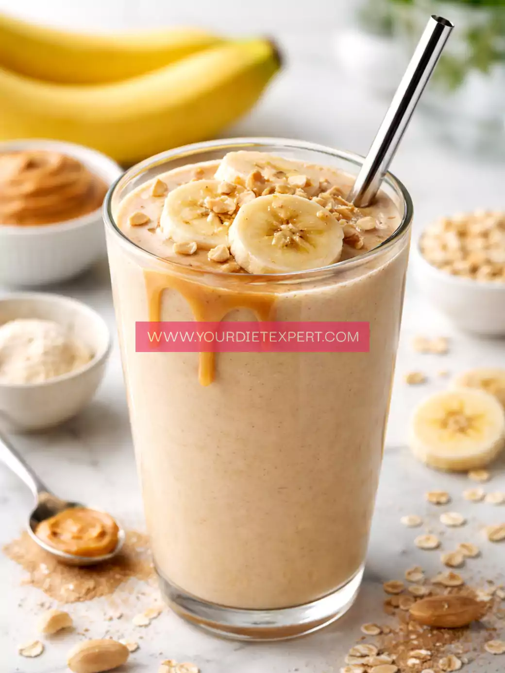 High-Protein Peanut Butter Banana Smoothie (Creamy & Filling)