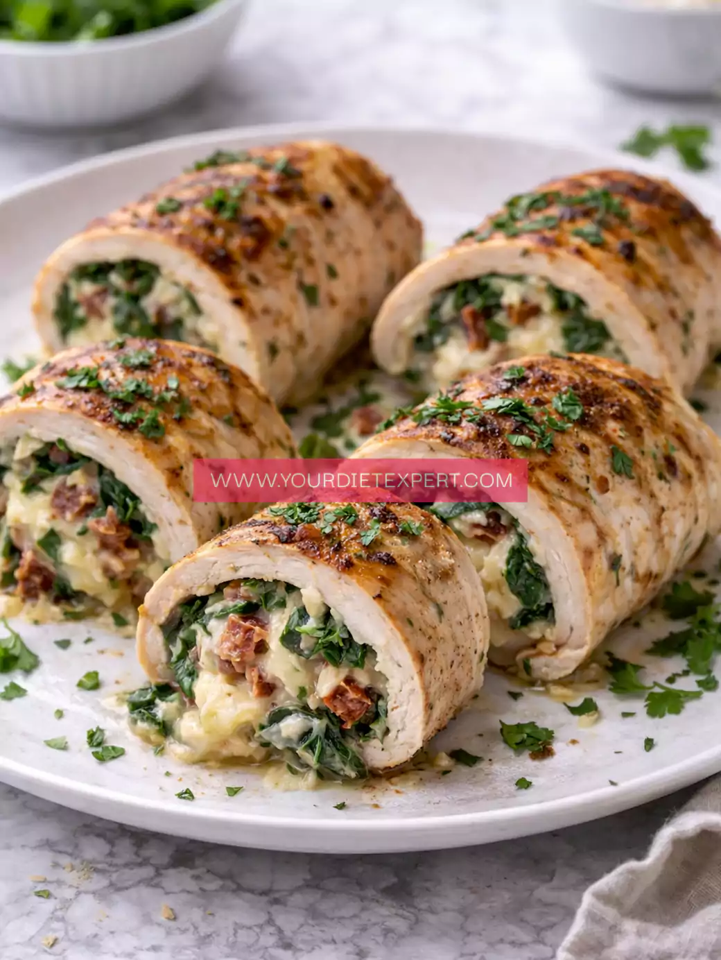High-Protein Stuffed Chicken Rolls (Juicy, Cheesy & Healthy)