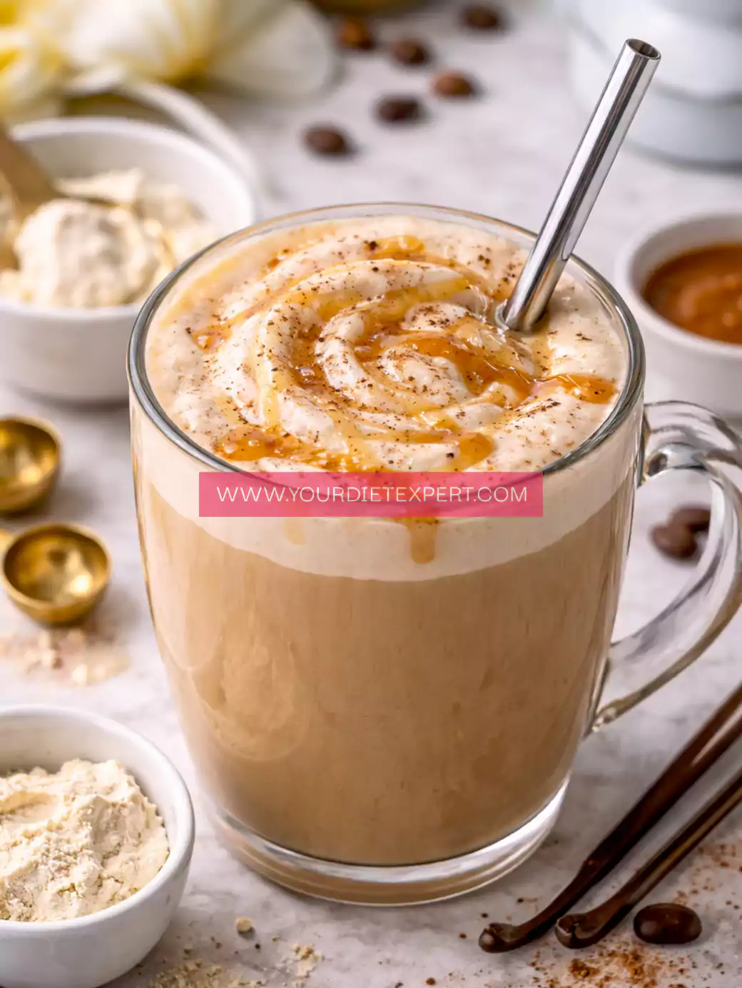 High-Protein Vanilla Caramel Latte Hack Recipe