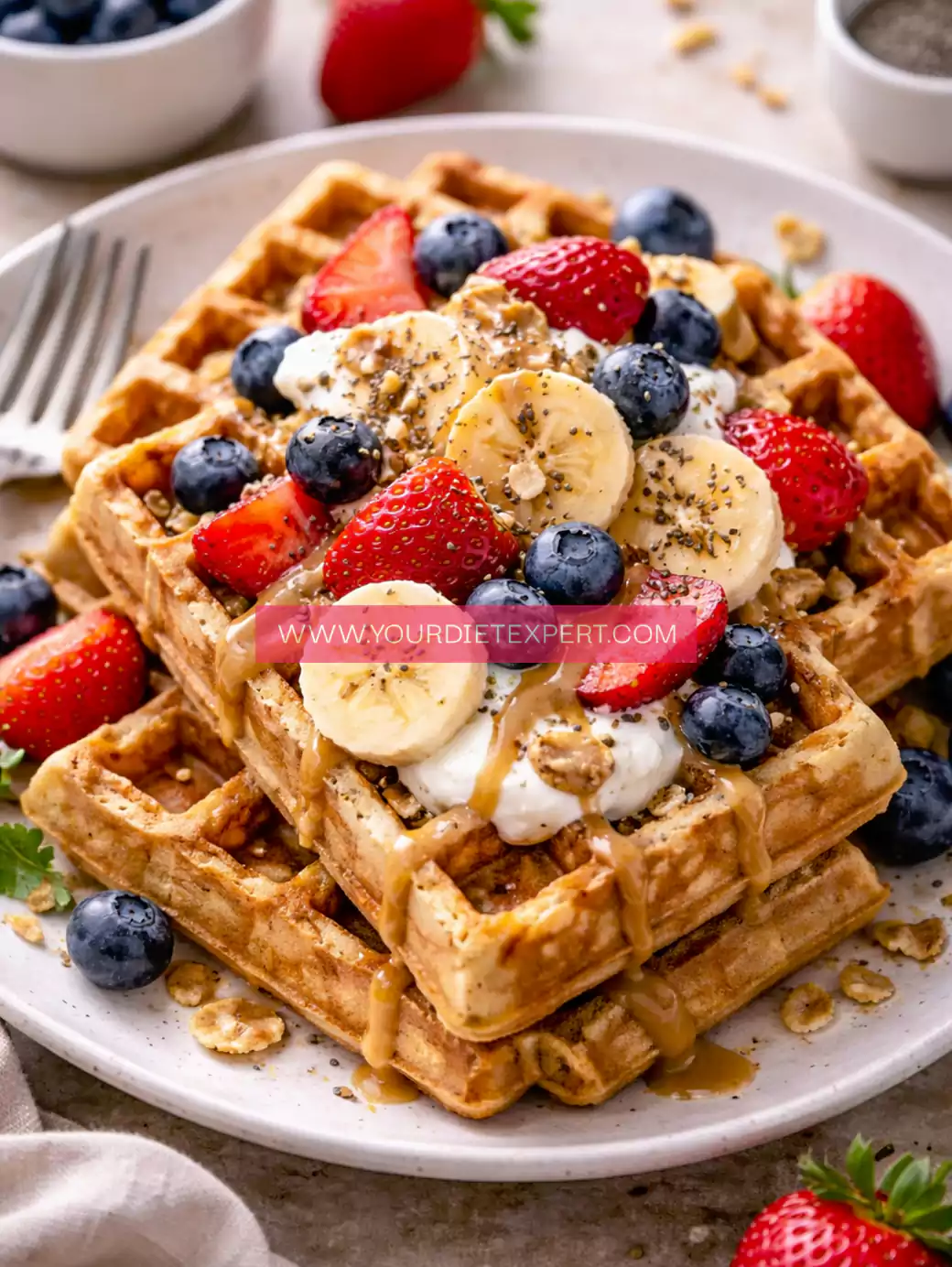 High-Protein Waffle Fruit Breakfast (Crispy, Filling & Healthy)