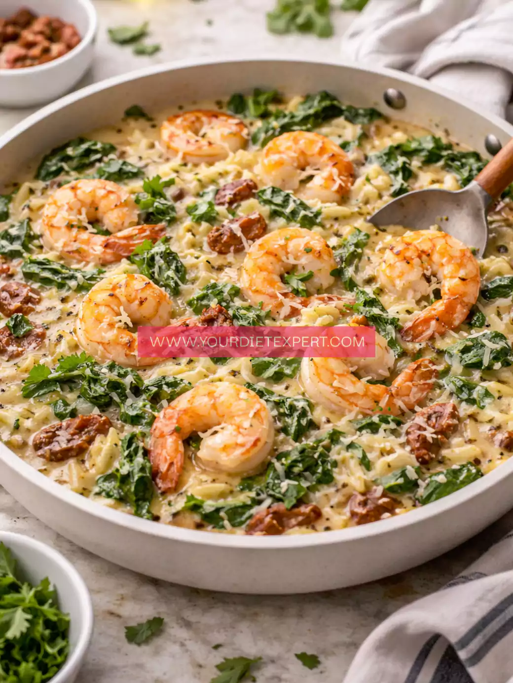 Keto Tuscan Shrimp Orzo (Creamy Low-Carb Italian Dinner)