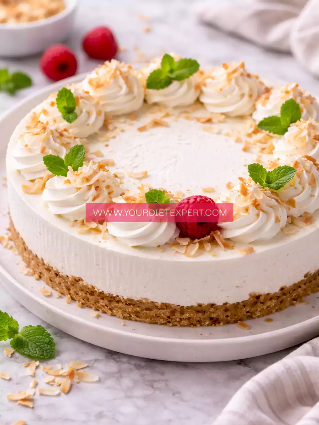 No-Bake Keto Coconut Yogurt Cheesecake (Creamy & Low-Carb)