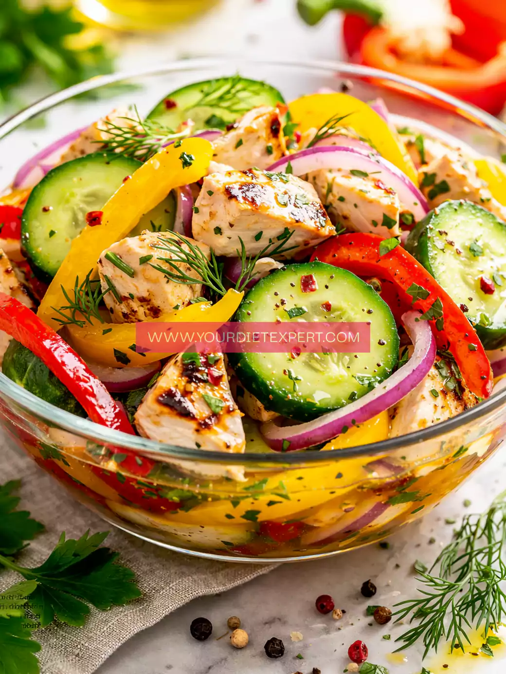 High-Protein Pickled Cucumber, Onion & Bell Pepper Salad (Fresh & Guilt-Free)