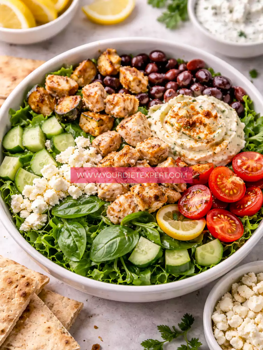 7-Layer Mediterranean High-Protein Salad Bowl