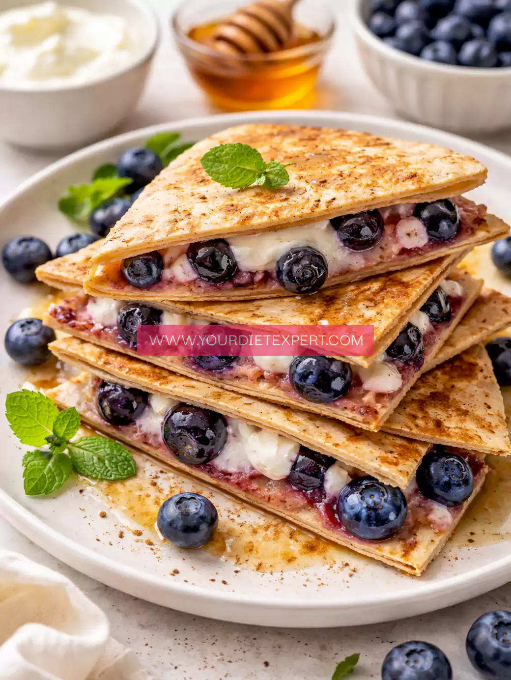 High-Protein Blueberry Breakfast Quesadillas (Healthy & Easy)