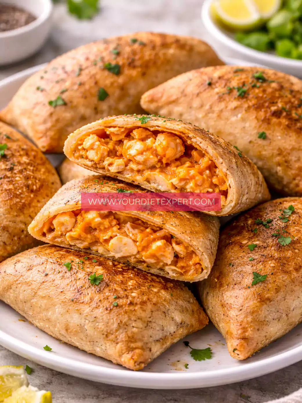 High-Protein Buffalo Chicken Pockets (Healthy Meal Prep Snack)
