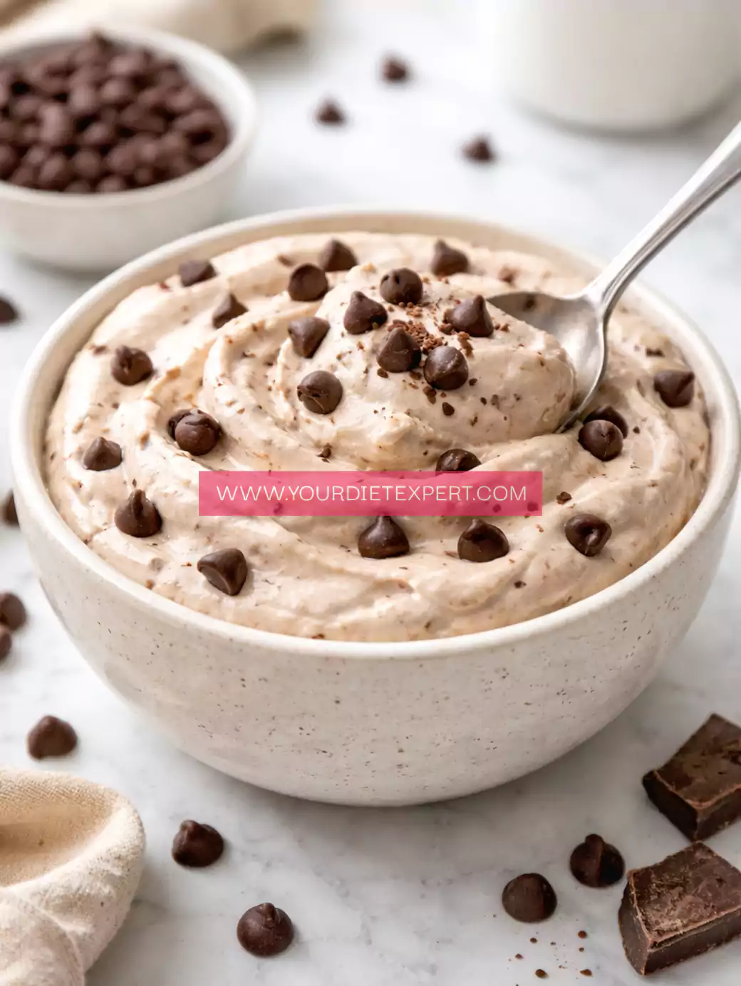 High-Protein Chocolate Chip Whip Bowl (Easy Healthy Dessert, 30g Protein)