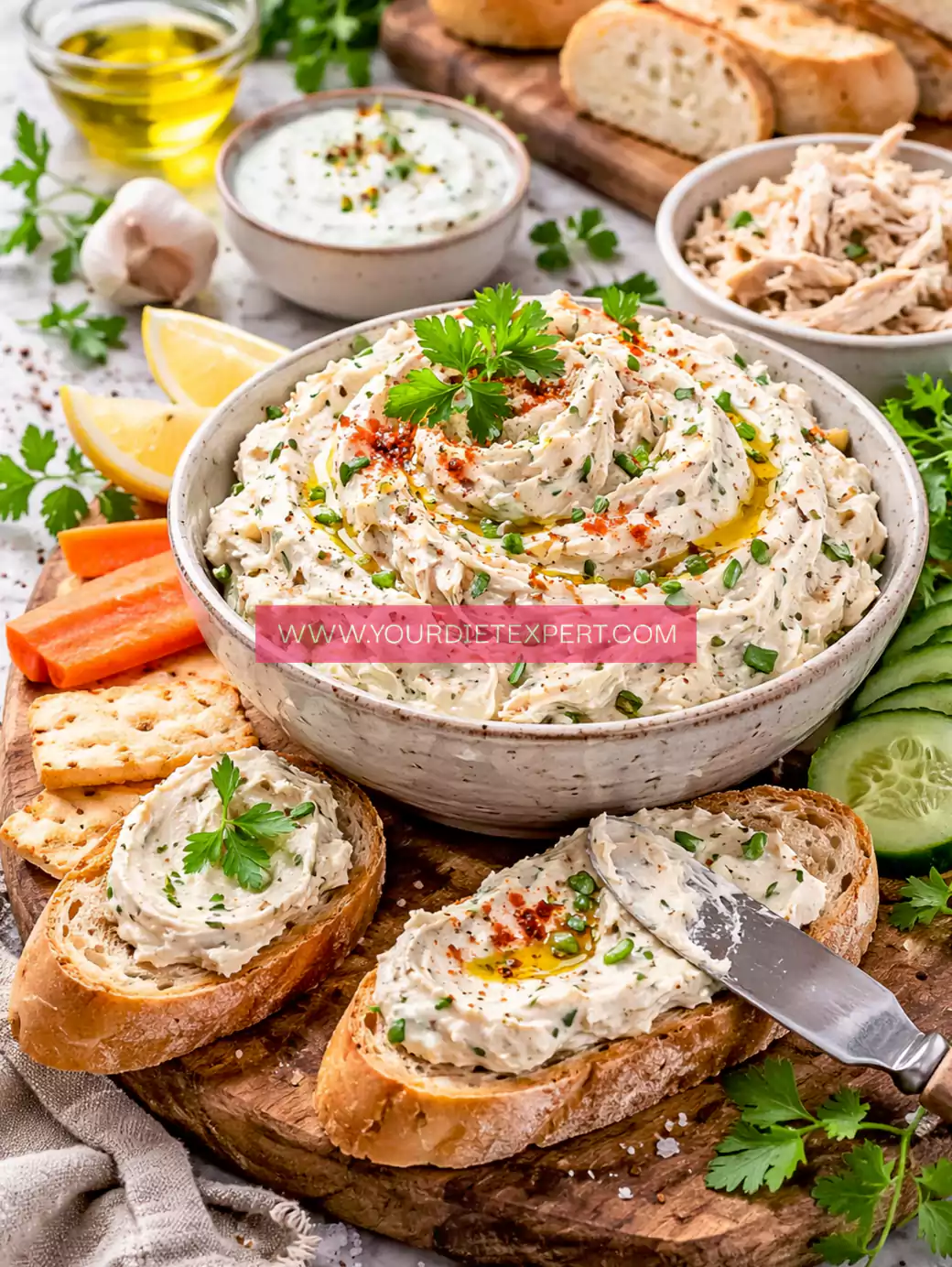 High-Protein Creamy Herb Chicken Spread (Healthy, Easy & Flavorful)
