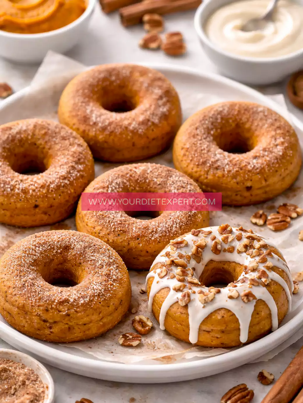 High-Protein Pumpkin Donuts (Healthy Baked, Easy Fall Recipe, 20g Protein)