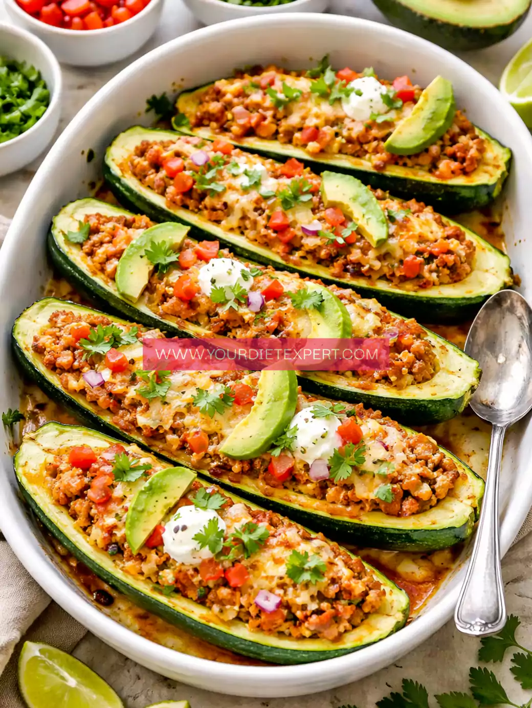 High-Protein Taco Zucchini Boats (Healthy & Low-Carb Dinner)